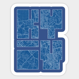 Kyiv, Ukraine City Map Typography - Blueprint Sticker